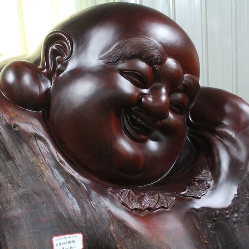 巨型根雕 木雕 工艺品礼品 花梨福在眼前弥勒佛像大型雕刻摆件